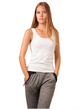 Top Basic Dama Cu Bretele Late Alb